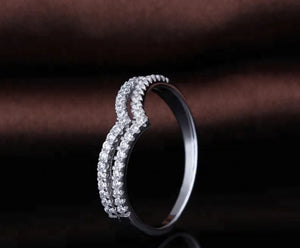 Silver  Double Wave Ring