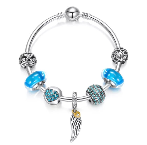 Siver Crystal Beads  Wing Bracelet for Kids.