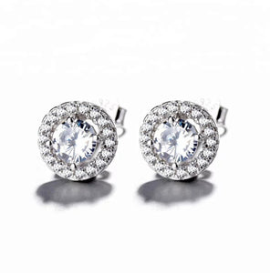 Round Pave Stud Earring