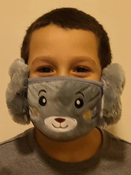 Children Ear Muff Bear Face Mask