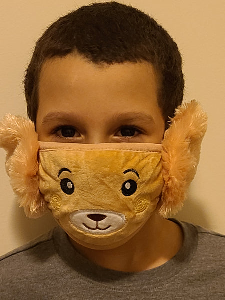 Children Ear Muff Bear Face Mask
