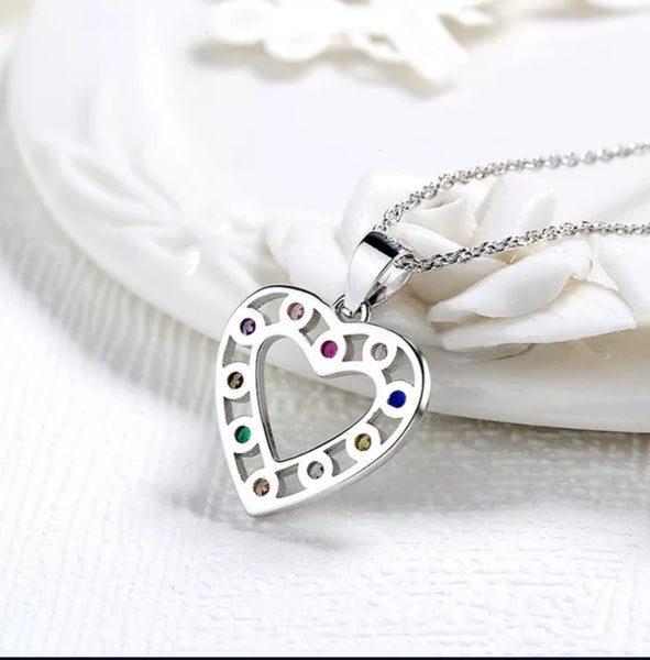 Multicolor Heart Necklace