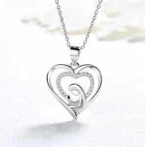 Double Heart Mom Necklace