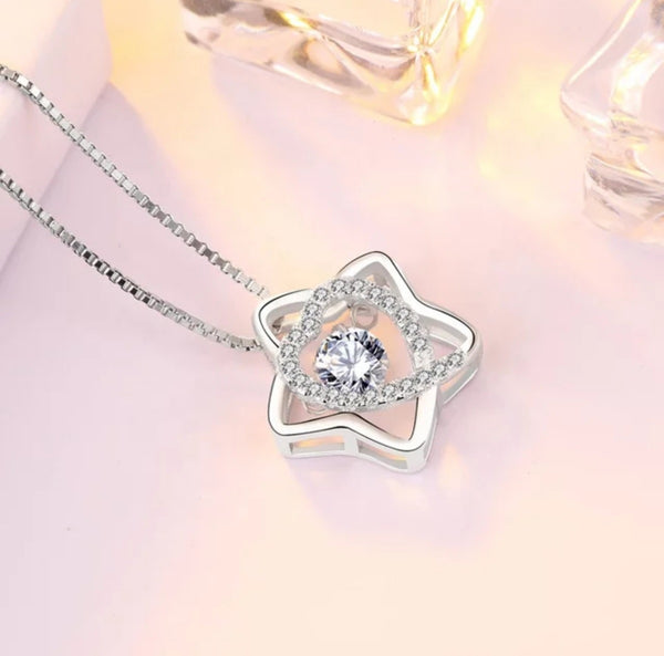 Star Floating Crystal  Necklace