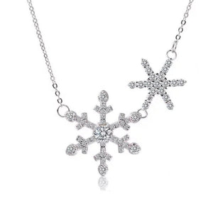 Double Snowflake Necklace