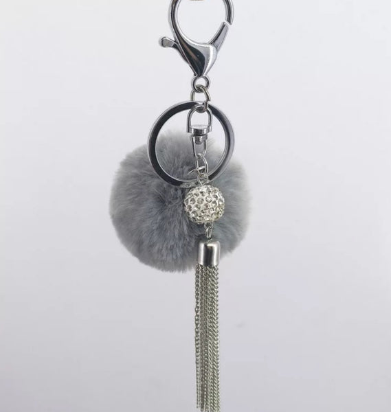 Pom Pom Fur Tassel Keychain