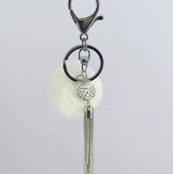 Pom Pom Fur Tassel Keychain