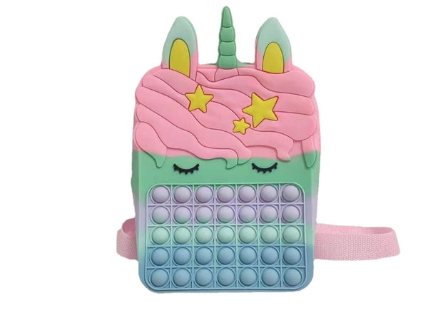 Unicorn Silicon Pop-it Backpack.